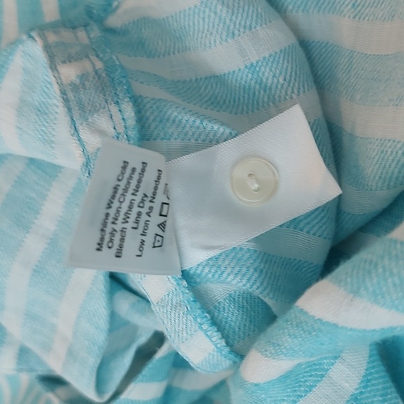Coldwater Creek Aqua Striped Blouse - Picture 5 of 5